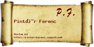 Pintér Ferenc névjegykártya