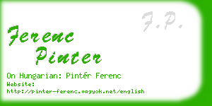 ferenc pinter business card