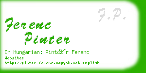 ferenc pinter business card